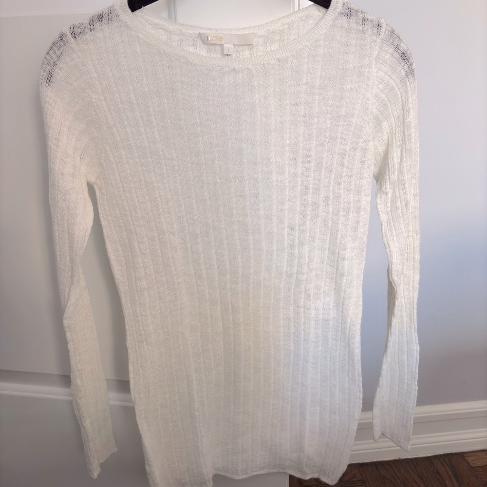 Maje White Crew Neck Sweater
